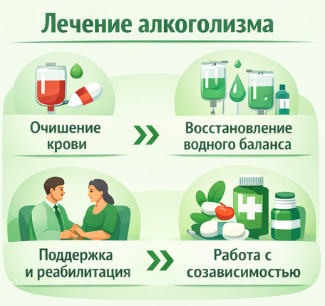 лечение алкоголизма в Абдулино этапы